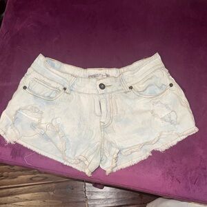 Ocean Drive Light Blue Distressed Jean Denim Cutoff Shorts Daisy Dukes Medium